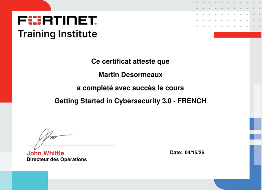 Aperçu du certificat