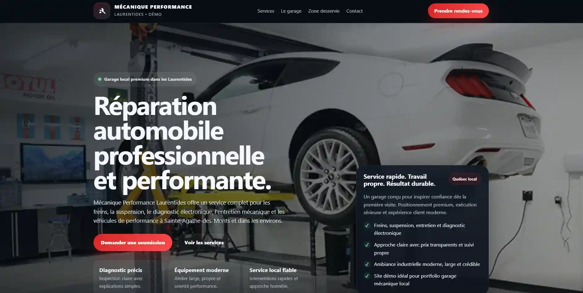 Site garage mécanique — démo