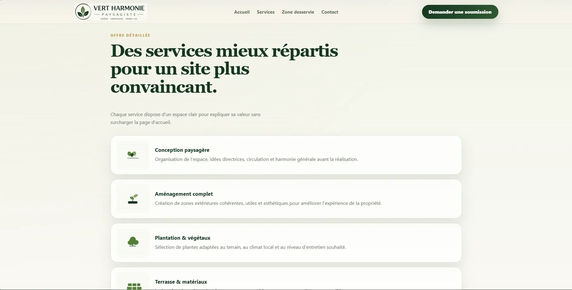 Démo paysagiste haut de gamme avec terrasse et végétation