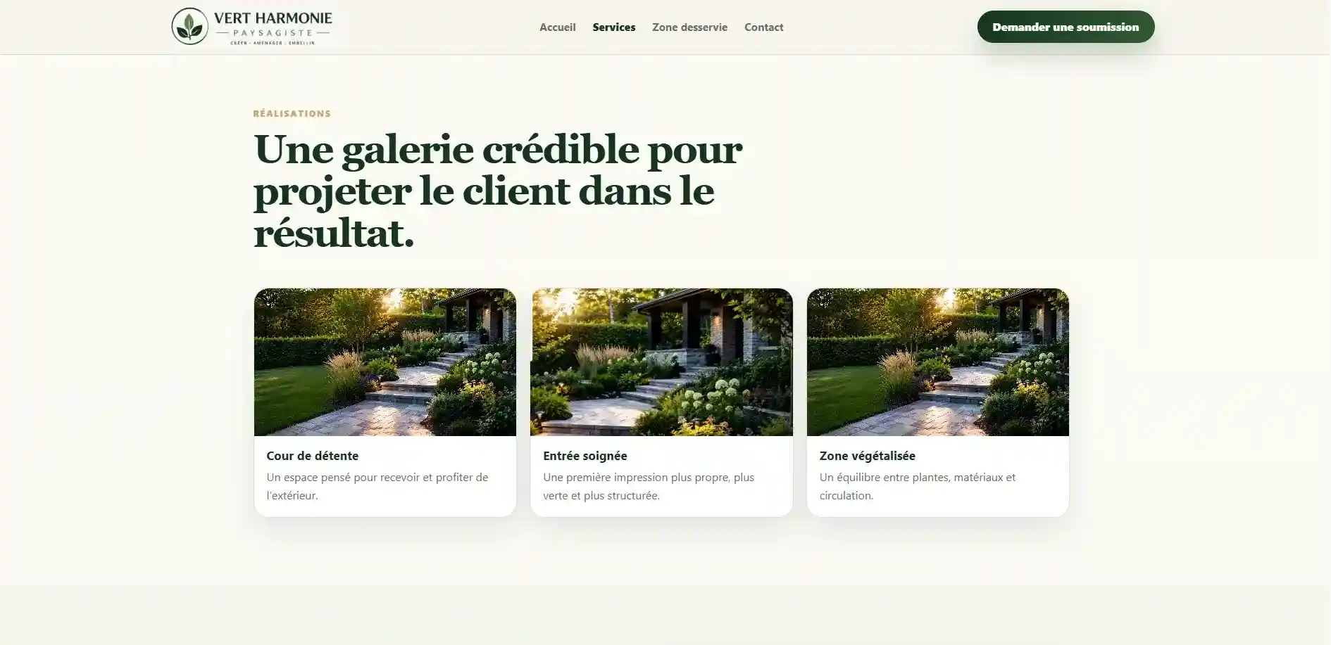 Démo paysagiste Signature Plus pour entreprise locale